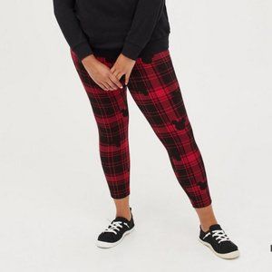 TORRID PIXIE PANT - LUXE PONTE DISNEY MICKEY MOUSE PLAID RED AND BLACK S…